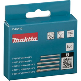 Makita E-25410 Juego de brocas para vidrio y azulejos de 5 piezas