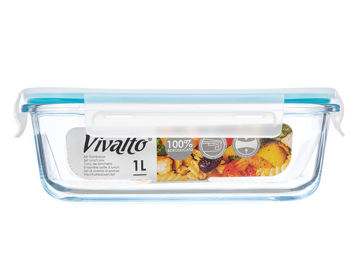 VIVALTO Fiambrera de Borosilicato Hermética 1000ml VIVALTO Fiambrera de Borosilicato Hermética 1000ml