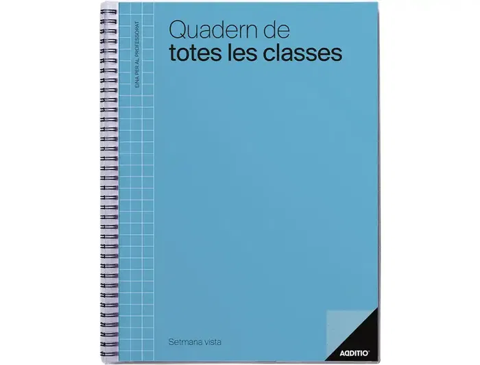 Additio Cuaderno de Todas las Clases Profesorado Catalan 136 Páginas Semana Vista Color Azul 225x310 mm