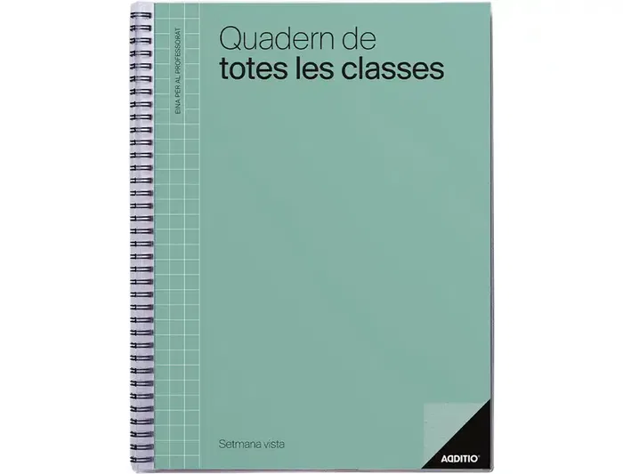Additio Cuaderno de Todas las Clases Profesorado Catalan 136 Páginas Semana Vista Color Azul 225x310 mm