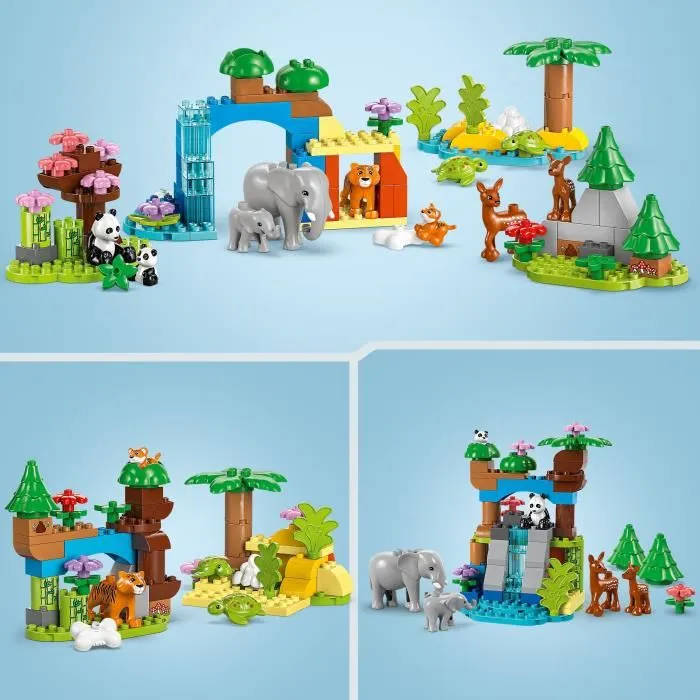Lego DUPLO 10446 Familias de animales salvajes 3 en 1 - Juegos de aprendizaje temprano con animales