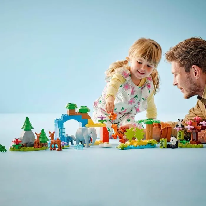 Lego DUPLO 10446 Familias de animales salvajes 3 en 1 - Juegos de aprendizaje temprano con animales