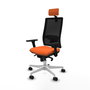 PIQUERAS Y CRESPO Silla de oficina Horna con mecanismo Sincro, Naranja y Negro