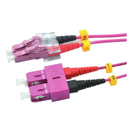 RED 2716-10-0027 Cable Patch LWL-Duplex LC/SC OM4 2 m Violett, Full Duplex, 50/125 µm, -40 a 85°C
