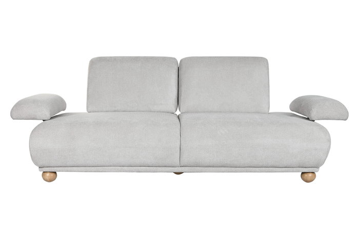 DKD Home Decor Sofá Cama Gris Claro con Respaldo y Brazos Abatibles
