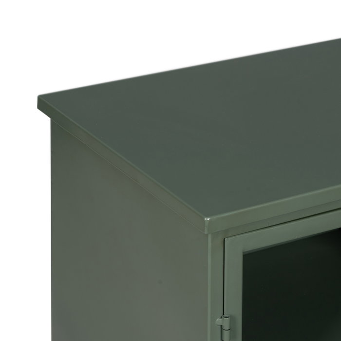 Aparador Verde Menta Metal-Cristal 120 X 35 X 76 cm