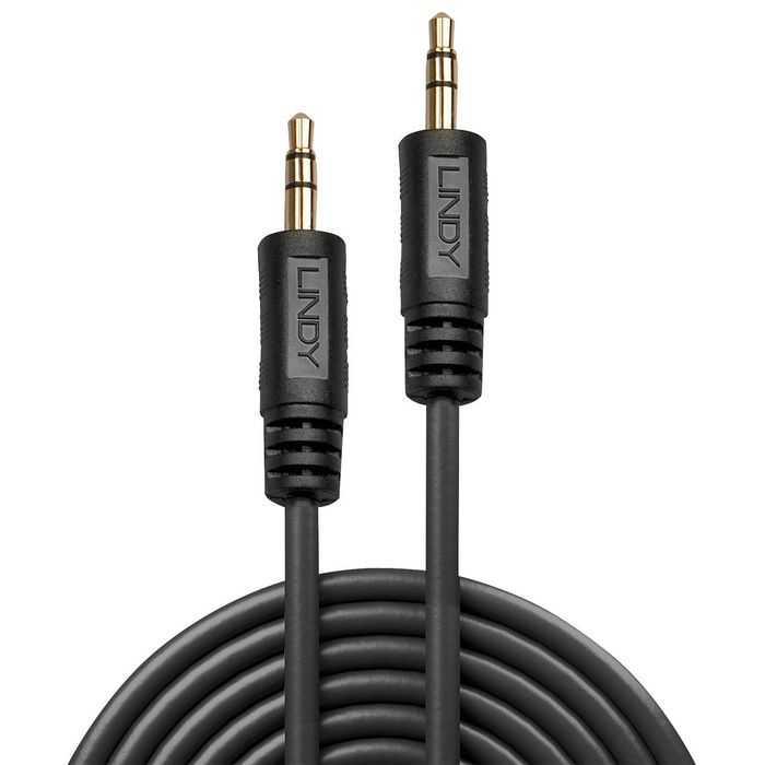 LINDY Cable de audio 35640 de 3,5 mm macho a 3,5 mm macho, 0,25 m, Negro