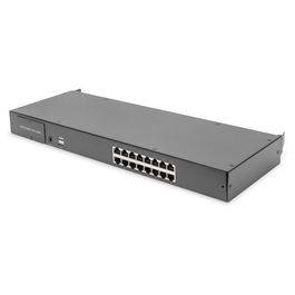 Digitus Conmutador KVM modular Cat.5 16 Puertos para consola modularizada DIGITUS Professional Montaje en rack 1U Negro Ethernet