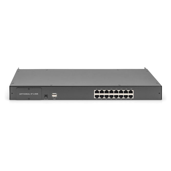 Digitus Conmutador KVM modular Cat.5 16 Puertos para consola modularizada DIGITUS Professional Montaje en rack 1U Negro Ethernet
