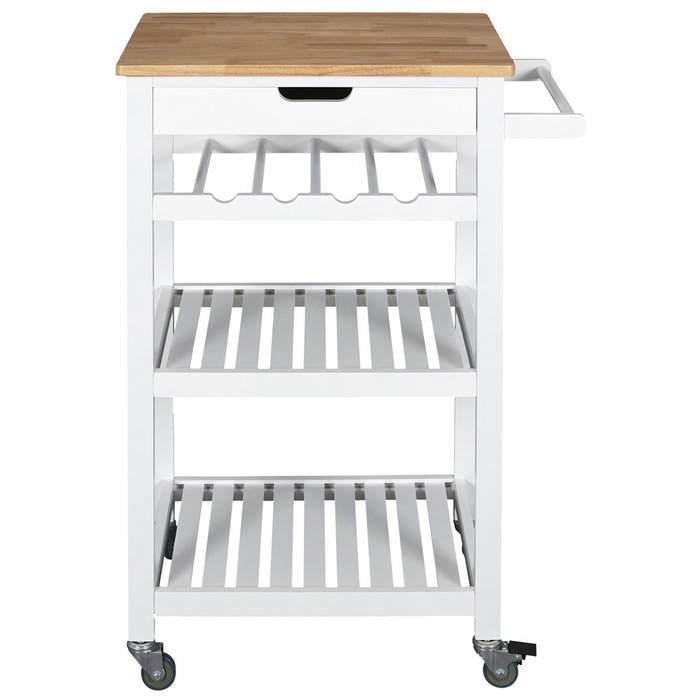 Home Deco Factory Mesa Camarera con Ruedas Blanca Essentiel - Carrito de Almacenamiento para Cocina con Cajón y Baldas, 135L, 85.5 cm Home Deco Factory Mesa Camarera con Ruedas Blanca Essentiel - Carrito de Almacenamiento para Cocina con Cajón y Baldas, 135L, 85.5 cm