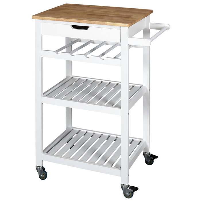 Home Deco Factory Mesa Camarera con Ruedas Blanca Essentiel - Carrito de Almacenamiento para Cocina con Cajón y Baldas, 135L, 85.5 cm Home Deco Factory Mesa Camarera con Ruedas Blanca Essentiel - Carrito de Almacenamiento para Cocina con Cajón y Baldas, 135L, 85.5 cm