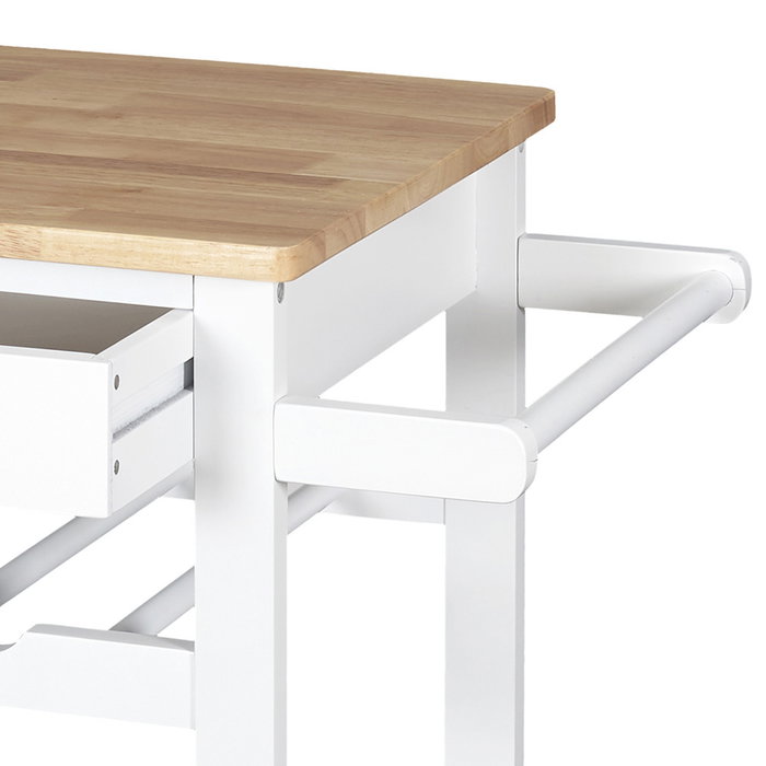 Home Deco Factory Mesa Camarera con Ruedas Blanca Essentiel - Carrito de Almacenamiento para Cocina con Cajón y Baldas, 135L, 85.5 cm Home Deco Factory Mesa Camarera con Ruedas Blanca Essentiel - Carrito de Almacenamiento para Cocina con Cajón y Baldas, 135L, 85.5 cm