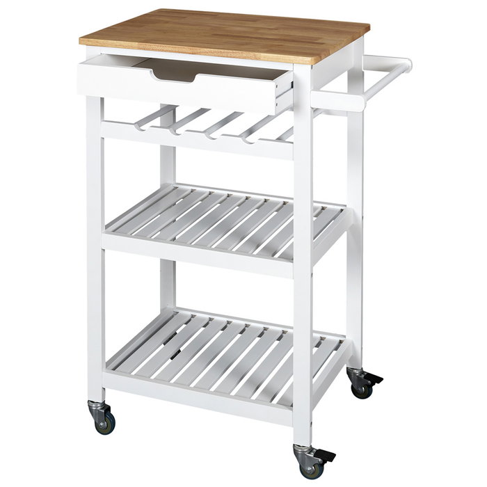 Home Deco Factory Mesa Camarera con Ruedas Blanca Essentiel - Carrito de Almacenamiento para Cocina con Cajón y Baldas, 135L, 85.5 cm Home Deco Factory Mesa Camarera con Ruedas Blanca Essentiel - Carrito de Almacenamiento para Cocina con Cajón y Baldas, 135L, 85.5 cm
