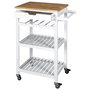 Home Deco Factory Mesa Camarera con Ruedas Blanca Essentiel - Carrito de Almacenamiento para Cocina con Cajón y Baldas, 135L, 85.5 cm