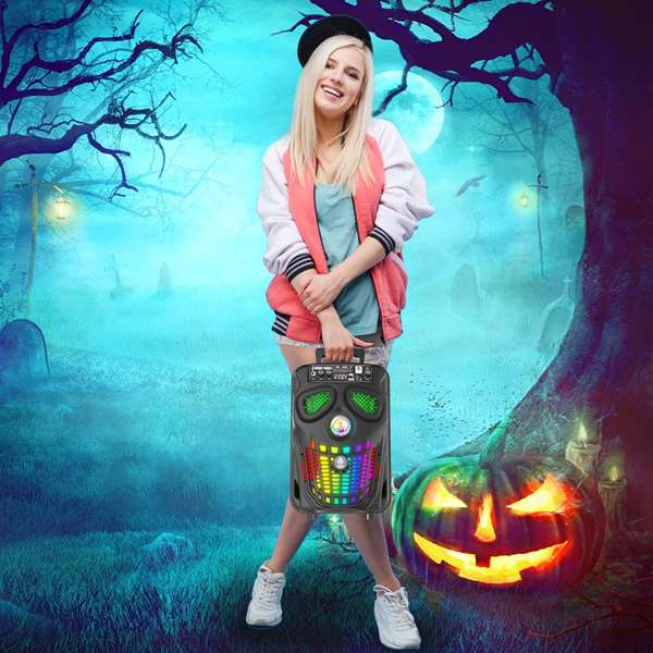 iDance Altavoz Calavera Funky con Micrófono y Mando a Distancia Negro iDance Altavoz Calavera Funky con Micrófono y Mando a Distancia Negro