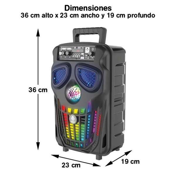 iDance Altavoz Calavera Funky con Micrófono y Mando a Distancia Negro iDance Altavoz Calavera Funky con Micrófono y Mando a Distancia Negro