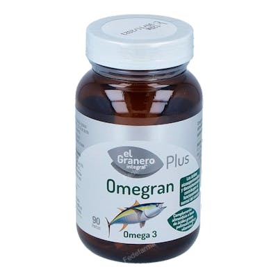 EL GRANERO Omegran 3 Plus 90 Perlas Ácidos Grasos Omega-3 EPA DHA Vitamina E Complemento Alimenticio EL GRANERO Omegran 3 Plus 90 Perlas Ácidos Grasos Omega-3 EPA DHA Vitamina E Complemento Alimenticio