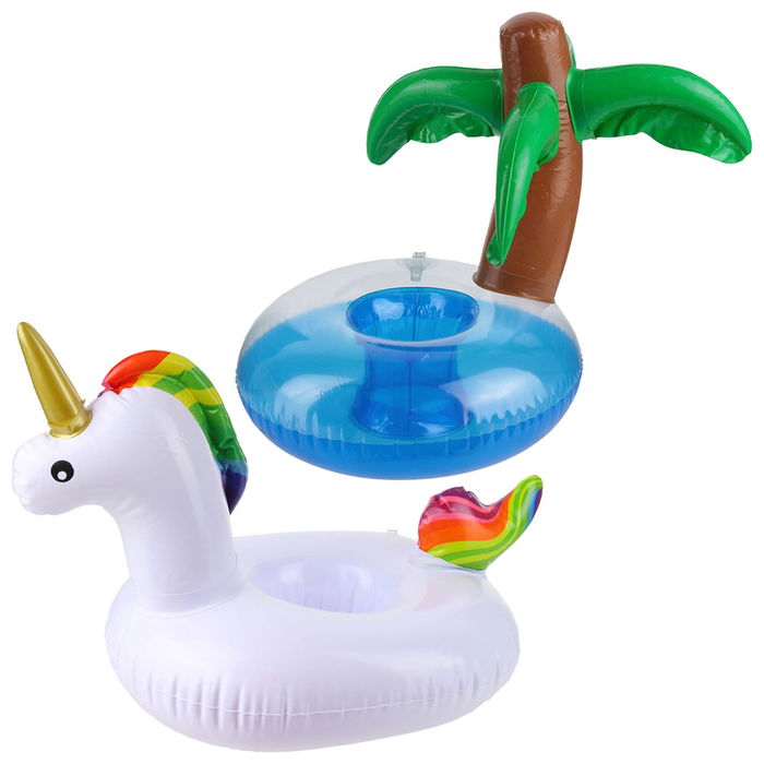 Jet Lag Flotador Apoya-Vasos Grande Colección Good Deal Modelos Palmera Unicornio 28,5x17 cm