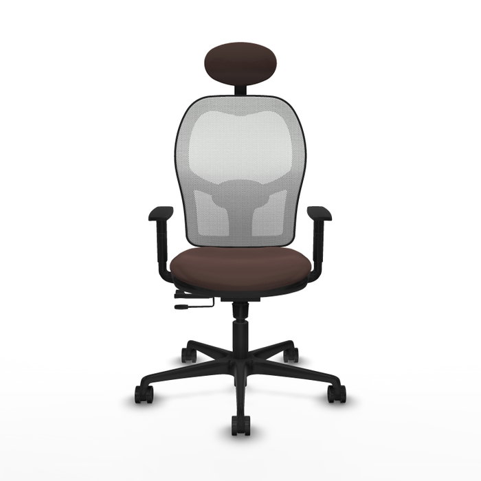 PIQUERAS Y CRESPO Silla de oficina Jorquera con mecanismo Sincro/Traslack Marrón oscuro y Blanco PIQUERAS Y CRESPO Silla de oficina Jorquera con mecanismo Sincro/Traslack Marrón oscuro y Blanco