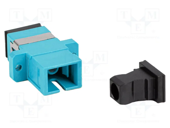 LANBERG Adaptador de Fibra Óptica OM3 SC/UPC 50/125µm Azul Turquesa