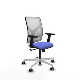 PIQUERAS Y CRESPO Silla de oficina Motilla con mecanismo Sincro, Azul claro y Blanco