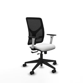 PIQUERAS Y CRESPO Silla de oficina Motilla con mecanismo Sincro/Traslack, Blanco y Negro