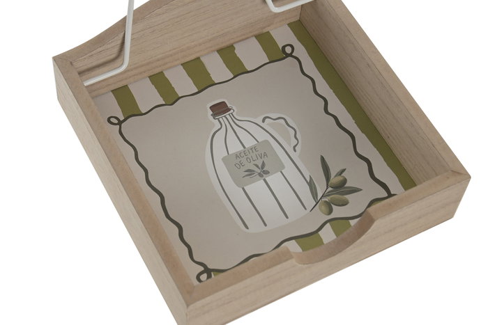 DKD Home Decor Servilletero Aceite de Oliva Verde y Natural DKD Home Decor Servilletero Aceite de Oliva Verde y Natural