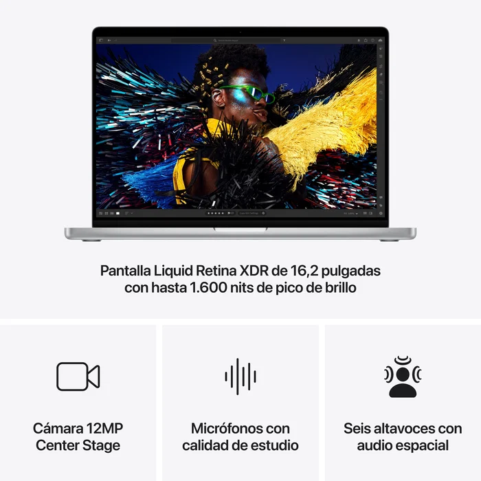 Apple MacBook Pro 16,2" (2024) Laptop con chip M4 Max (16 núcleos CPU, 40 núcleos GPU), 48 GB RAM, 1 TB SSD, Pantalla Liquid Retina XDR, macOS Sequoia, Color Plata Apple MacBook Pro 16,2" (2024) Laptop con chip M4 Max (16 núcleos CPU, 40 núcleos GPU), 48 GB RAM, 1 TB SSD, Pantalla Liquid Retina XDR, macOS Sequoia, Color Plata