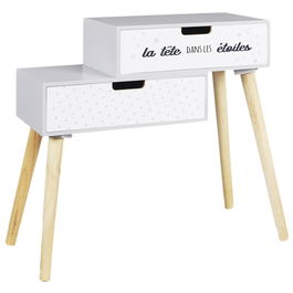 Home Deco Kids Mesita Infantil 2 Cajones Gris Estrellas 54,5x21,5x51 cm