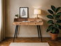 GINER Y COLOMER Escritorio de Acacia y Metal 115x60x90 cm con 3 Cajones