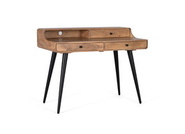 GINER Y COLOMER Escritorio de Acacia y Metal 115x60x90 cm con 3 Cajones