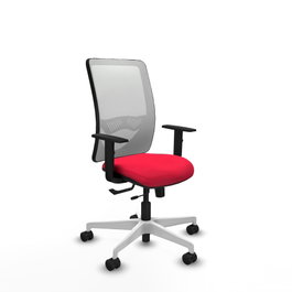 PIQUERAS Y CRESPO Silla de oficina Zulema con mecanismo Sincro/Traslack, Rojo y Blanco