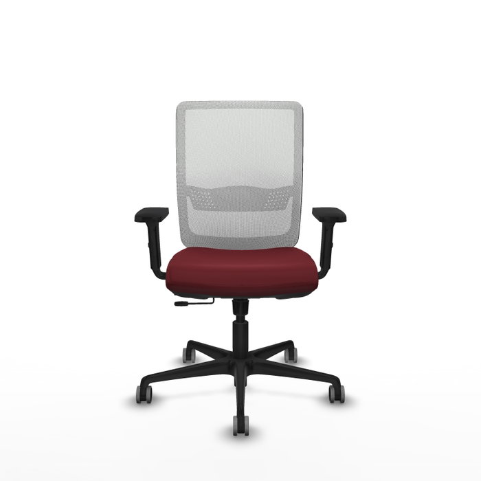 PIQUERAS Y CRESPO Silla de oficina Haches con mecanismo Sincro/Traslack, Granate y Blanco