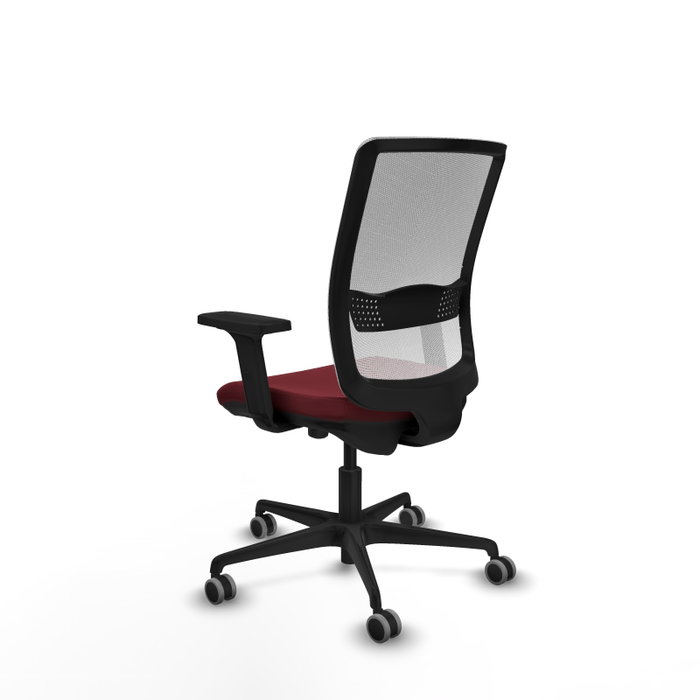 PIQUERAS Y CRESPO Silla de oficina Haches con mecanismo Sincro/Traslack, Granate y Blanco
