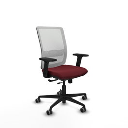 PIQUERAS Y CRESPO Silla de oficina Haches con mecanismo Sincro/Traslack, Granate y Blanco