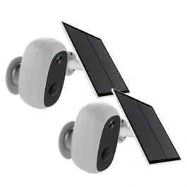 Chacon 2-IPCAM-BE03-PS Cámaras Exteriores con Panel Solar WiFi Compatibles con Google Home y Alexa