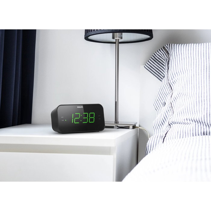 Philips TAR3306/12 Radiodespertador con Radio FM y Pantalla LED Negro