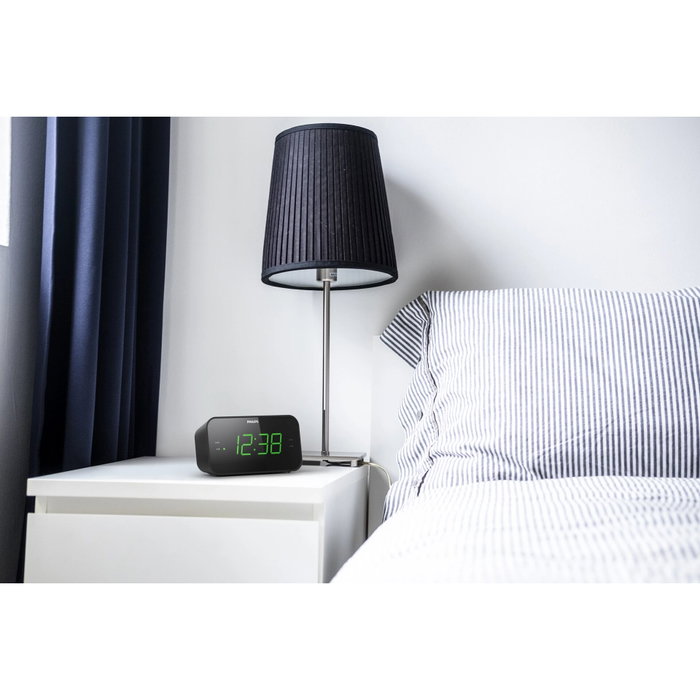 Philips TAR3306/12 Radiodespertador con Radio FM y Pantalla LED Negro