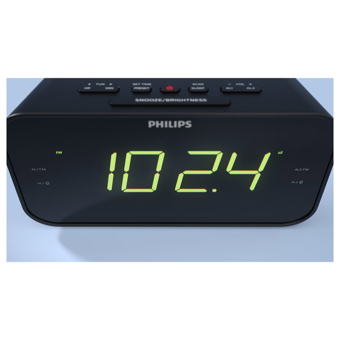 Philips TAR3306/12 Radiodespertador con Radio FM y Pantalla LED Negro