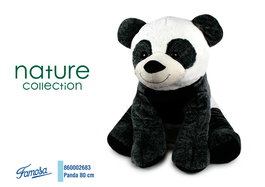 FAMOSA SOFTIES Osito Panda Gigante de Peluche Nature Colección 80 Cm, Animal Suave con Relleno de Fibra Reciclada, Juguete para Todas las Edades