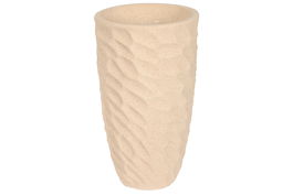 DKD Home Decor Macetero de Fibra de Vidrio Beige 36.5 x 36.5 x 61 cm