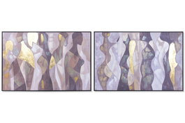 DKD Home Decor Set de 2 Cuadros Lienzo Mujeres Abstract 120x80 cm