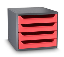 Modulo Cep 1400F First 4 Cajones Gris/Rojo Amapola
