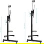 TooQ Soporte de Suelo para TV FS20406HM-B, Inclinable con Ruedas, 60-100" hasta 120kg, Negro
