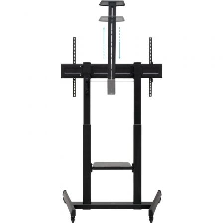 TooQ Soporte de Suelo para TV FS20406HM-B, Inclinable con Ruedas, 60-100" hasta 120kg, Negro