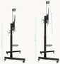 Tooq Aquiles Soporte de Suelo con Ruedas para Pantallas 60''-100'' Negro