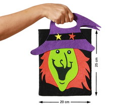 Cubo Recoge Caramelos con Forma de Bruja 20x25 cm