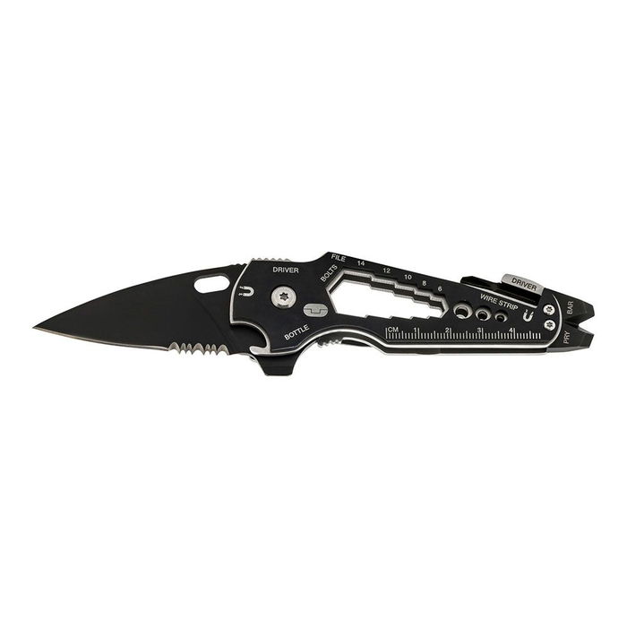 True Navaja Multiusos Smartknife TU6869 15 en 1 con 3 Destornilladores, Lima, Pelacables, Abrebotellas y Más