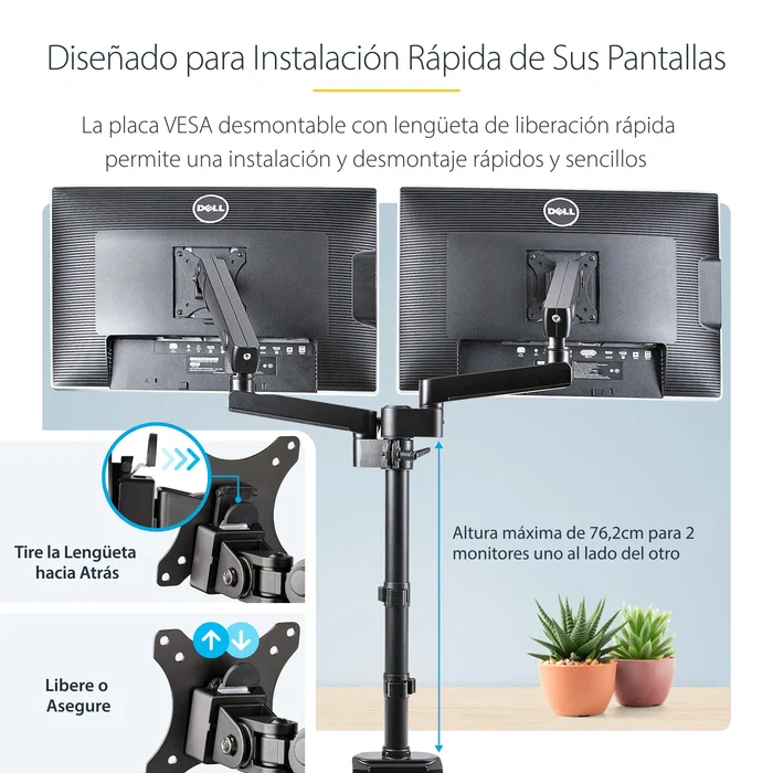 StarTech.com Soporte para Dos Monitores ARMDUALPIVOT hasta 32 pulgadas