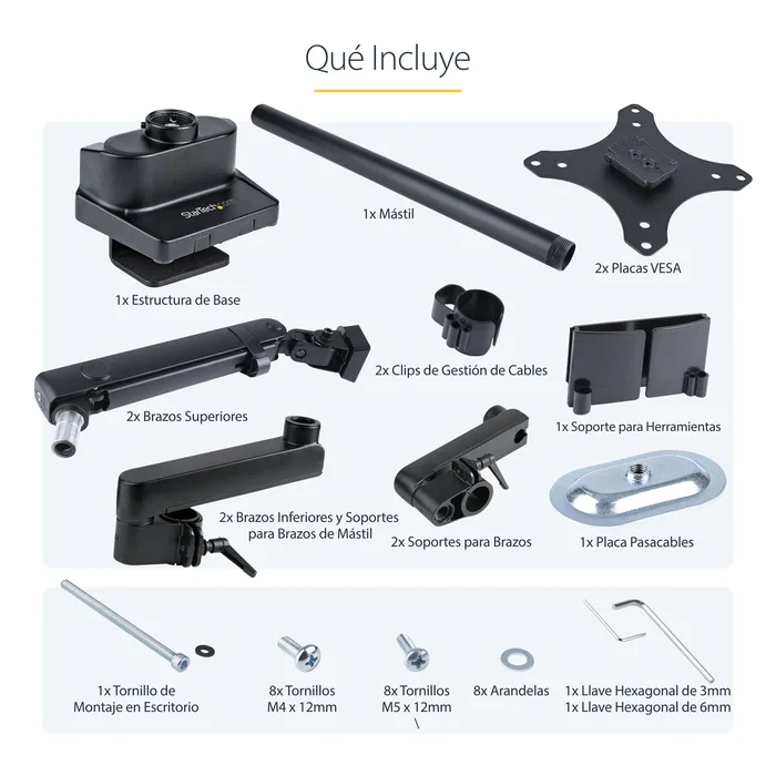 StarTech.com Soporte para Dos Monitores ARMDUALPIVOT hasta 32 pulgadas